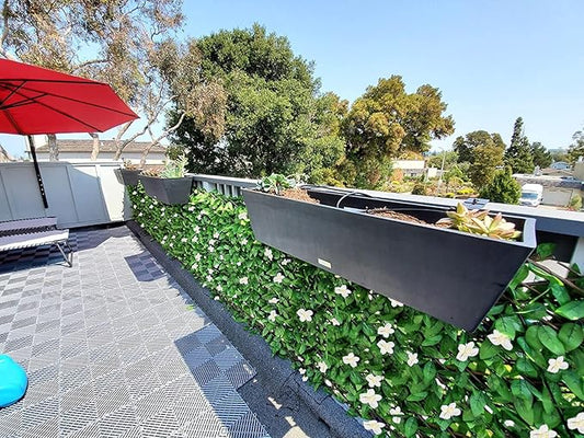 GLANT Expandable Fence Privacy Screen for Balcony Patio Outdoor,Decorative Faux Ivy Fencing Panel,Artificial Hedges (Single Sided Leaves) (1, Green-Flowers)