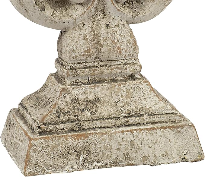 A & B Home 15" Decorative Abstract Cement Sculpture with Distressed Finish for Indoor and Outdoor Use