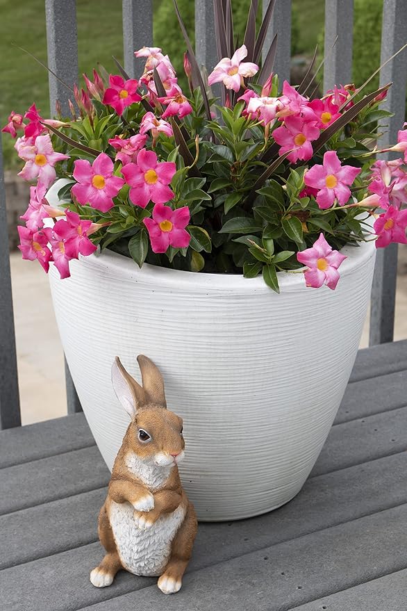 CLEVER GARDEN Rabbit Garden Statue Outdoor Dรฉcor, Resin Figurine Decoration for Lawn, Yard, Patio, Porch, and More
