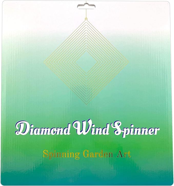 Wind Spinner Metal Garden Spinners Outdoor Garden Art for Backyard Outdoor Hanging Decor and Spinners for Yard and Garden Ornaments 3D Shape (Silver Diamond)