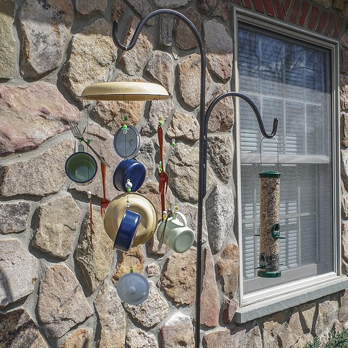 Treasure Gurus Camping Dish Pots Pans Outdoor Wind Chime Utensils Enamel Outside 3D Metal Yard Art