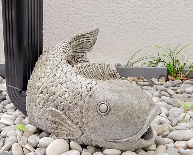 Teaeeno Fish Gutter Downspout Extension Decoration,3''x4'' Downspout Extender Diverter Splash Block Sculpture Outdoor Decor,Animal Resin Statue Ornaments, for Garden,Terrace,Lawn,Yard
