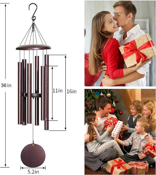 Sympathy Wind Chimes for Outside Deep Tone,36'' Large Memorial Windchime Outdoor in Memory of a Loved One Gifts for Mom Dad Grandma, Garden Patio Yard Decor