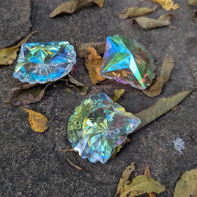 Crystal Prism Pendant DIY Suncatcher, Fan-Shaped Hanging Crystal Prism suncatchers for Window, Car, Garden & Home Décor,