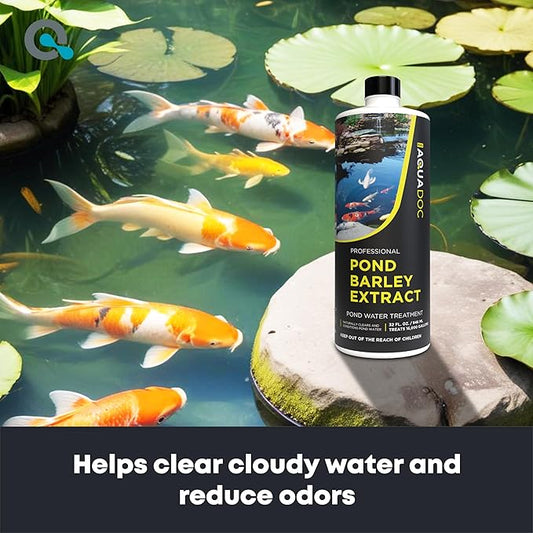 AquaDoc Pond Barley Extract - 32oz - Liquid Barley Extract for Ponds with Fish - for up to 16,000 Gallons - Made in USA