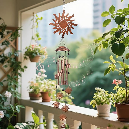 Sun Wind Chimes for Outdoor,Cat Gifts for Women/Men/Sympathy Gift/Memorial/Festival Birthday Gifts Metal windchimes Outside/Indoors,Patio,Garden,Yard Decor,Home,Porch Decoration