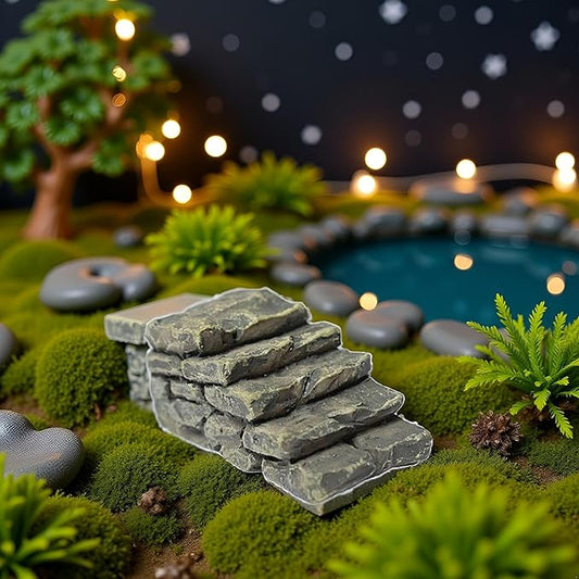 Miniature Resin Bridge, Straight Stairs, Stone Steps, Garden Fairy Ornament, Flower Pot, Plant, Micro Landscaping Decor, Bonsai Craft, Outdoor Statues, Outdoor Decor