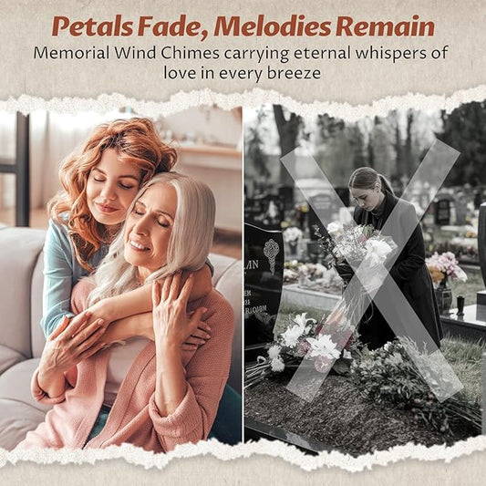 Memorial Wind Chimes for Outside - Deep Tone Sympathy Gifts for Loss of Loved One, Soothing Melodies Windchimes Outdoors Decor for Garden, Patio, Memorial Giftes for Mom, Grandma, Friends
