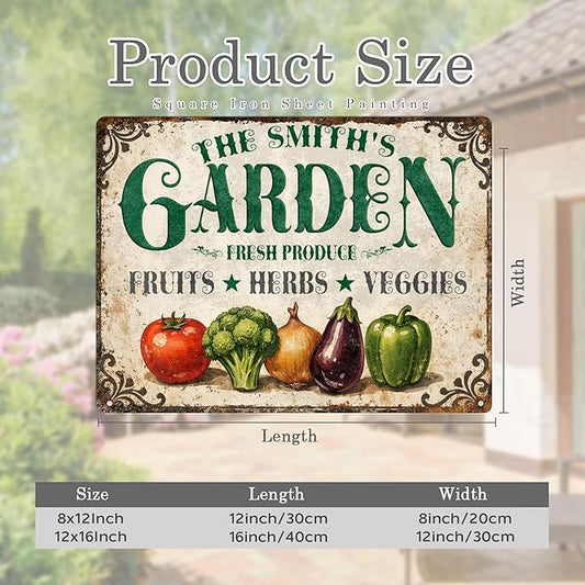Personalized Garden Signs for Outside Custom Metal Tin Sign for Women, Retro Funny Welcome Metal Sign for Patio, Yard Rustic Home Decor Gifts for Mothers Day, Grandmas, and Gardening Lovers