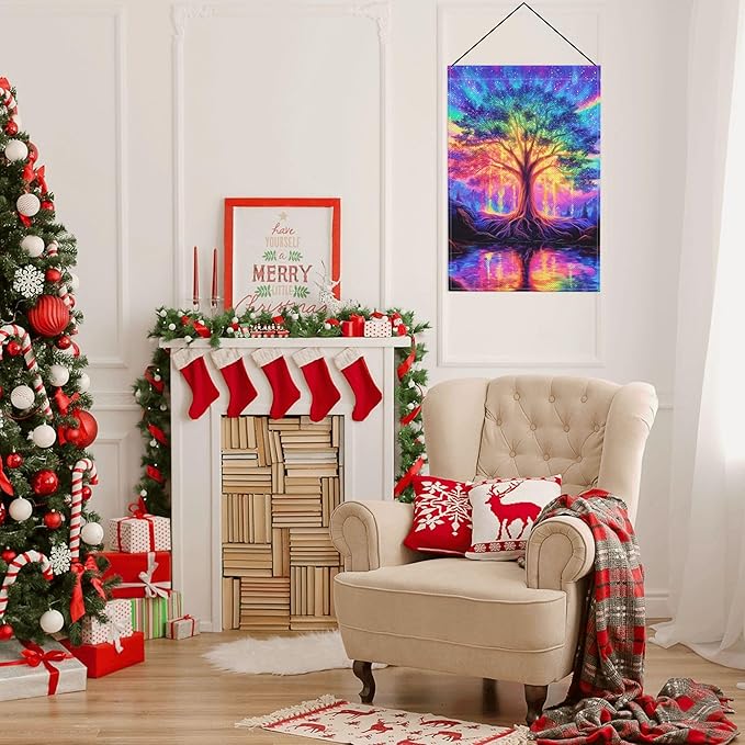 Life Tree Garden Flag Seasonal Double Sided 12 x 18 Inch Small Yard Flag for Indoor Outdoor Decor Holiday All Seasons