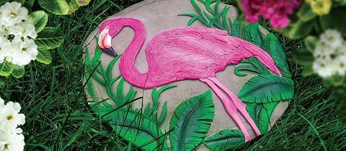 Spoontiques - Garden Décor - Flamingo Stepping Stone - Decorative Stone for Garden