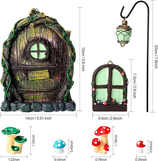 Jetec Gardening Gnome Statue Out The Door Tree Hugger Resin Mushroom Miniature Gnome Home Window Figurine for Trees Yard Garden Sculpture Decoration Supplies(Cool Style)