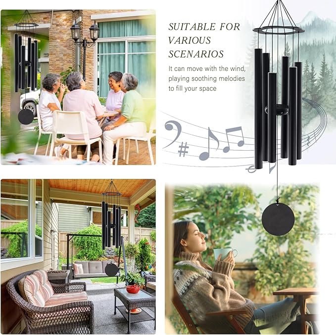 ASTARIN Sympathy Gifts for Loss of Mom,36 Inch Memorial WindChimes for Outside Tuned Relaxing Soothing Low Bass, Condolence Bereavement Gifts in Memory of Mom( Flower-Shaped Top)