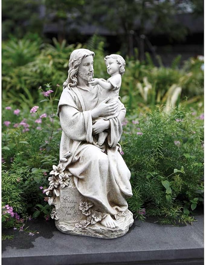 Avalon Gallery Garden Statue - Indoor/Outdoor Catholic Sculpture for Home or Church, 20" Tall, Jesus with Child