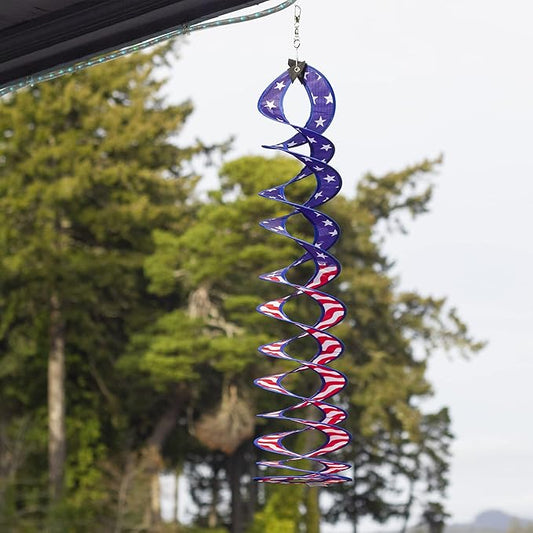 New In the Breeze 5183 Stars & Stipes Curlie Wind Spinner