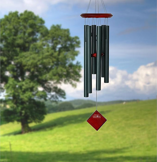 Woodstock Wind Chimes of Pluto Chimes for Outside, 27" Evergreen Small Light Sound Wind Chime Décor for Outdoor Garden, Patio, Porch, Encore Collection