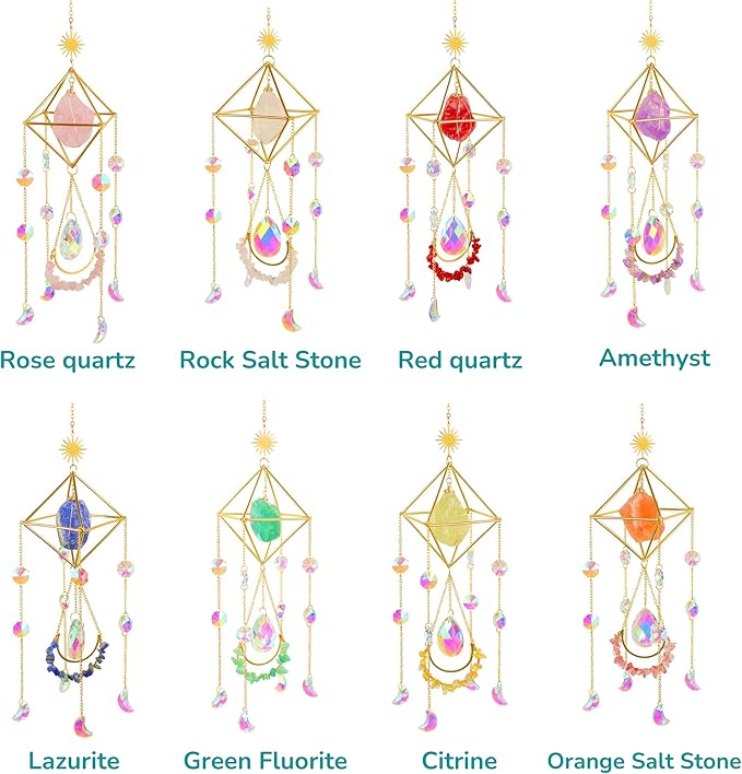 Crystal Suncatcher Lapis Lazuli, Blue Sun Catcher Hanging Decor, Valentine's Day Gift, Blue Lazurite Crystal Window Hanging, Gemstone Prism, Boho Chic Decor, Raw Natural Stone (Lazurite)