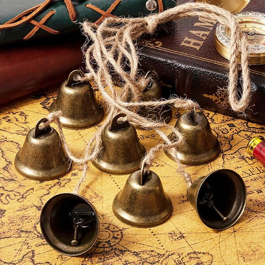 4 Pcs Witch Bells Protection for Door, Hangers Wind Chimes, Door Bell Hanger Christmas Bells for Boho Home Room Decor