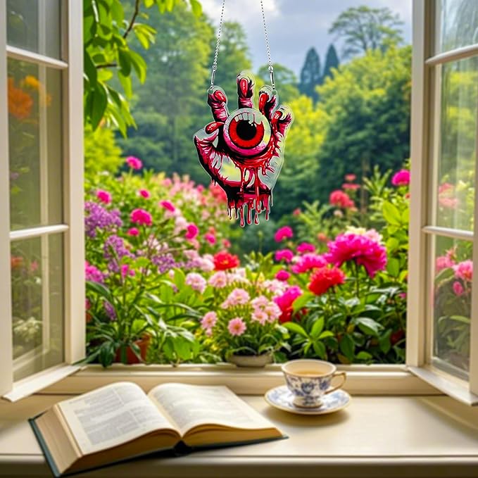 Halloween Eyeball Ornaments Colorful Window Hanging Decorations Home Wall Decor for Indoor Outdoor