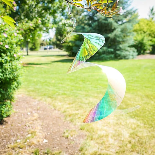 In the Breeze 9156 — 30-inch Iridescent Twister Tail — Suncatcher Wind Spinner for Yards and Gardens, Humane Animal Deterrent…