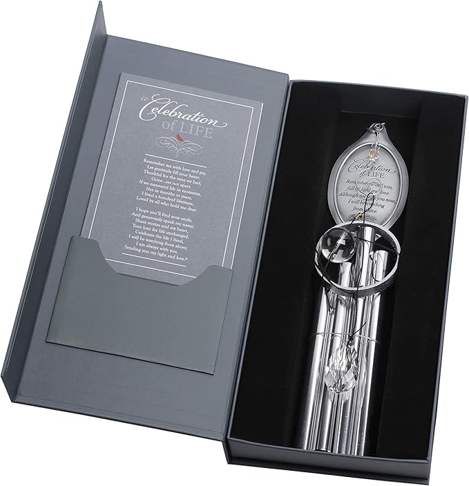 Celebration of Life Memorial Wind Chime/Sympathy Wind Chimes in Loving Memory of Loved One - Ideal Sympathy Gift with Cardinal/Bereavement Gift/Condolence Token That Lasts Longer Than Flowers