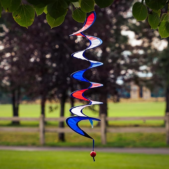 In The Breeze 4246 Red, White and Blue, 24-Inch Patriotic Curlie Wind Spinner, 24 Inch