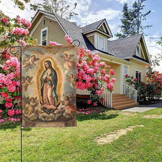 YISHOW Our Lady of Guadalupe Mother Of God Garden Flag Double Sided Vertical Holly Mary Blessed Virgin Mary Religious House Flags Yard Signs Outdoor Decor 12.5"X18"