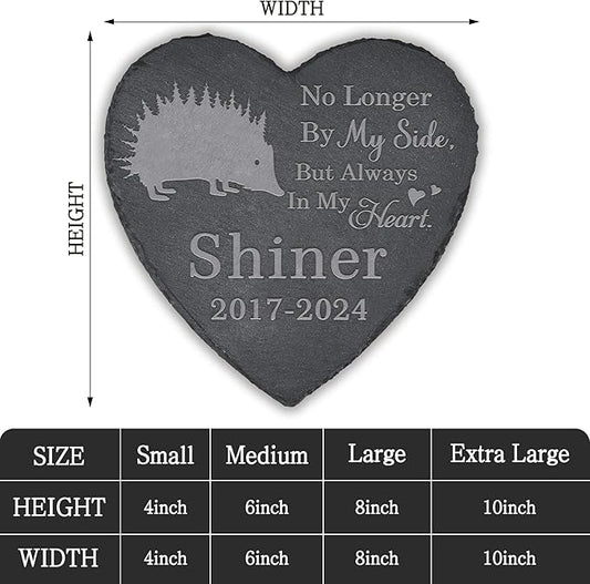 Pet Memorial Stone Hedgehog - Hedgehog Headstone - Hedgehog Memorial Stone - Hedgehog Memorial Gifts - Loss of a Hedgehog - Hedgehog Loss Gifts (Heart-Shaped)