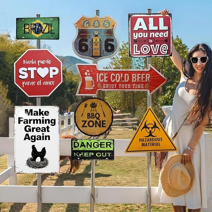 Funny Chicken Coop Signs and Accessories, Make Farming Great Again, Patriotic Farmhouse Metal Wall Art for Coop Farm Stand Chicken Farm Fresh Butt Nuggets Sign 8×12 Inch (black chicken coop)