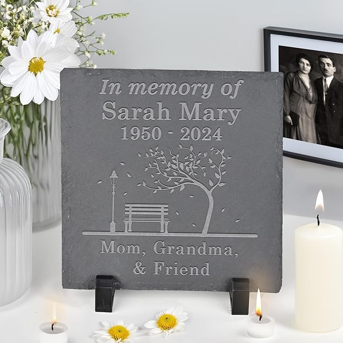 Personalized Memorial Stone Memorial Garden Stone - Sympathy Gifts for Loss of Dad, Mom or Loved One - Bereavement, Remembrance and Condolence Gift - in Memory Square