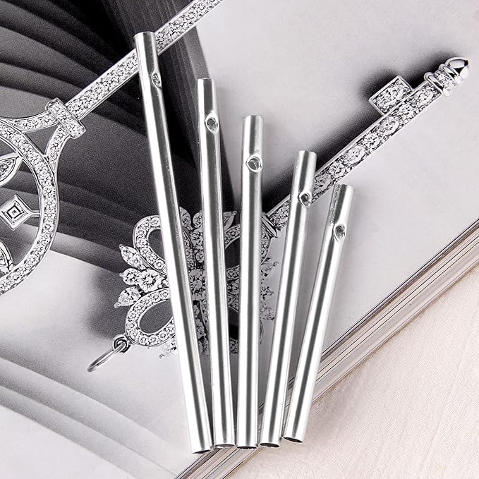 60pcs Wind Chime Tubes for Home Garden Outdoor Hanging Decorations, Tone Empty Tubes with Wind Chime line 150 Yards(5 Different Length)