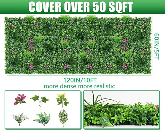 Grooy Boxwood Roll Panels, Grass Wall 60"x120"(50 SQFT), Grass Backdrop, Privacy Screen, Sun Protected Green Wall Decor for Outdoor, Indoor, Garden, Backyard and Décor