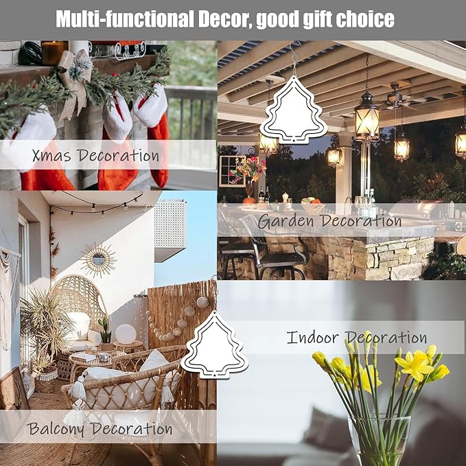 12Pack 3inch Sublimation Wind Spinner Blanks 3D Aluminum Metal Wind Sculpture for Yard and Garden Indoor Art Sublimation Christmas Ornament Hanging Decoration (Christmas Tree)