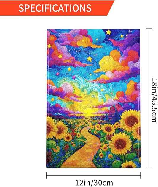 Sunflowers Garden Flag Seasonal Double Sided 12 x 18 Inch Small Yard Flag for Indoor Outdoor Decor Holiday All Seasons