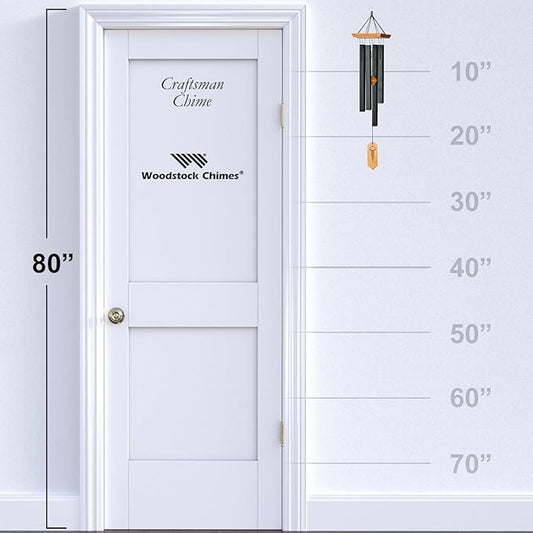 Woodstock Chimes Signature Collection, Woodstock Craftsman Chime, 25'' Black Decor Designs Wind Chimes for Outdoor, Patio, Home or Garden Décor (CRCBM)