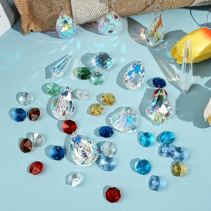 Sun Catcher Kits for Adults, 10 Sets DIY Suncatcher Arts and craft kits for adults Prism Crystal Suncatchers Indoor Window Hanging Ornaments Decor for Home Gifts for Mother Wife Daughter (Fairy)