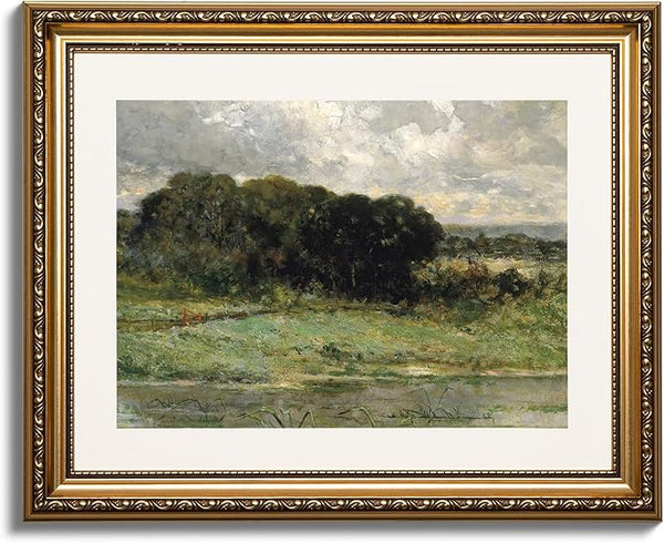 ARPEOTCY Vintage Gold Framed Wall Art, Swale Land Scenery Retro Paintings, Canvas Prints Artwork with Antique Frame, Victorian Wall Picture Decor for Room Gallery Living Room 13x16 inch