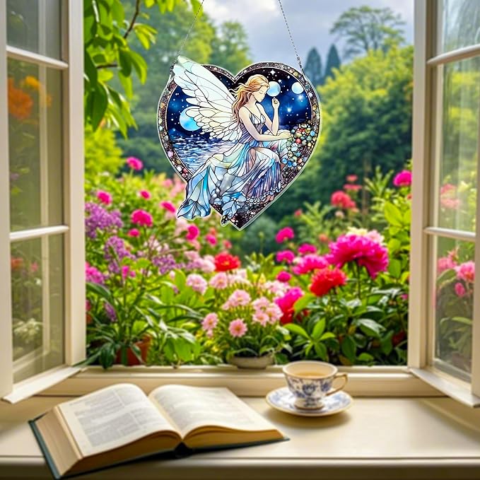 Fairy Ornaments Colorful Window Hanging Decorations Home Wall Decor for Bedroom Patio Indoor Outdoor