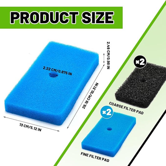 Retisee 2 Sets Replacement Pond Filter Pads for Outdoor Ponds Coarse and Fine Filter Pads Set Compatible with 52231 and 52229 Box for Fish Pond Filters Pump/Motor Water Aquarium Fountain