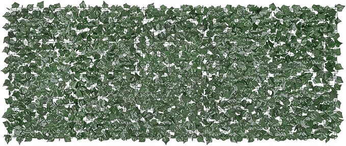 VEVOR Artificial Ivy Privacy Fence Screen, 39 x 98 in Faux Ivy Vine Leaf Hedges Fence, Greenery Privacy Fence with Strengthened Joint, Green Wall Decoration for Outdoor Garden, Yard, Balcony