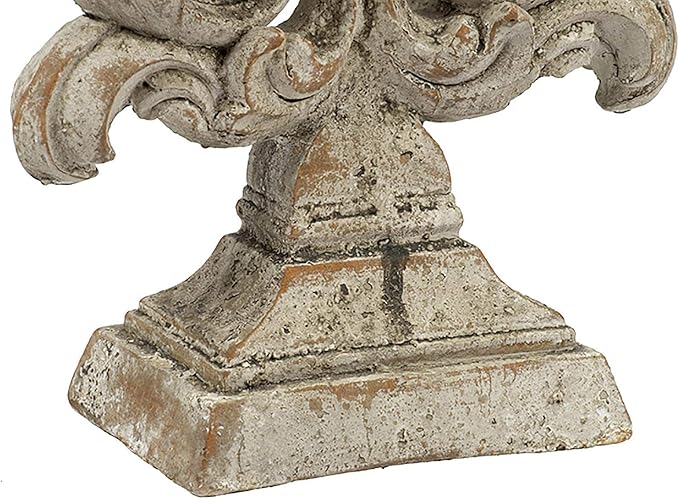 A & B Home 14.5" Decorative Crested Arrow Cement Sculpture with Aged Finish for Indoor Outdoor