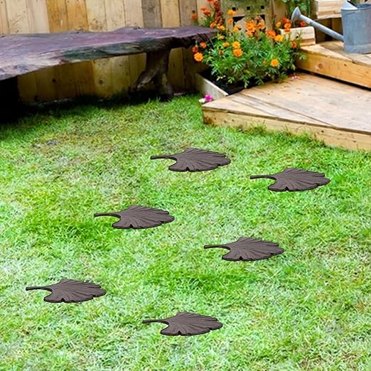 BRASSTAR Cast Iron Ginkgo Leaf Shape Modeling Stepping Stone Garden Lawn Flower Bed Outdoor Farmland Decor TQGJPT827