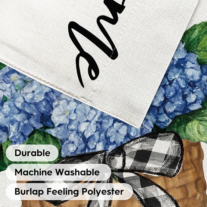 AVOIN colorlife Hydrangea Spring Summer Garden Flag 12x18 Inch Double Sided Outside, Floral Welcome Yard Outdoor Flag