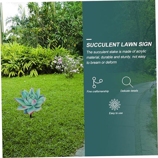 VICASKY Outdoor Acrylic Succulent Garden Stake Lifelike Plant Decor for Pathway and Courtyard Compact Decoration for Spring Vibrant Garden Ornament