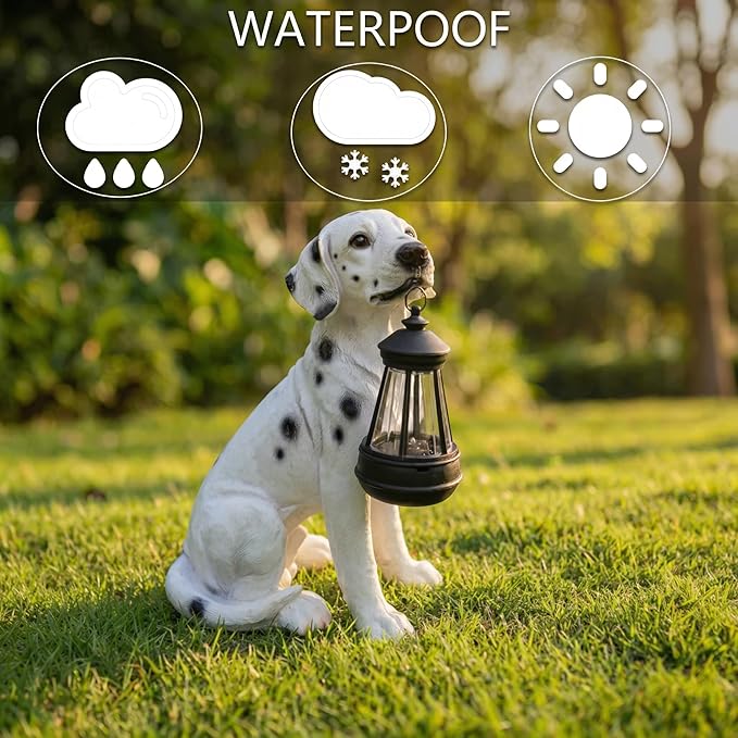 Garden Statues Dog Solar Hanging Light, Courtyard Resin Simulated Handicraft Dog Statue Ornament, Garden Yard Entrance Decoration.