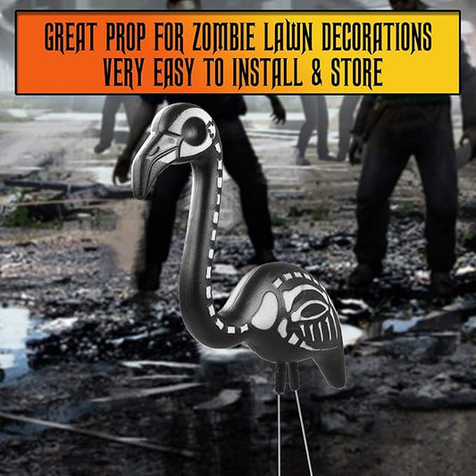 Skeleteen Zombie Skeleton Flamingo Yard Ornaments with Stakes, Pack of 2
