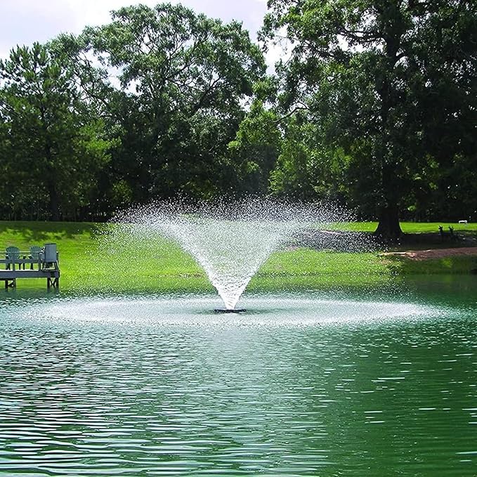 Kasco VFX Series Aerating Pond Fountain - 1/2 Horse Power 120V Single Phase with 50 ft Electric Power Cord | RGB Lighting | Efficient Pond Aeration Systems