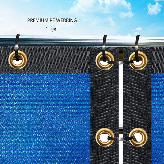 Houssity Blue 3' x 10' Balcony Deck Fence Privacy Screen Cover Panel Shade Cloth Fabric for Chain Link Fence Patio Pool Railing Driveway Walkway Porch Playground Dog Kennel Residence Commercial Use