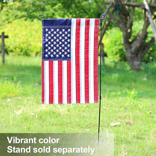 Embroidered American Flag Garden Flag 12 x 18 Inch,Embroidered Stars and Sewn Stripes,Small USA Garden Flag Outdoor, Patriotic Decorative Yard Flags for 4th of July, Independence Day- Nylon