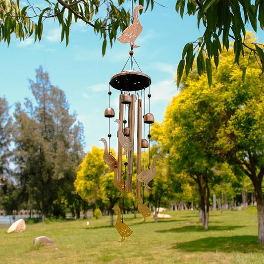 GDNSFIT Goose Wind Chimes for Outside, Metal Windchimes Outdoors, Goose Gifts for Women/Men, Memorial/Birthday Gifts, Garden Decor for Outside, Patio or Yard, Durable Chimes for Outdoors